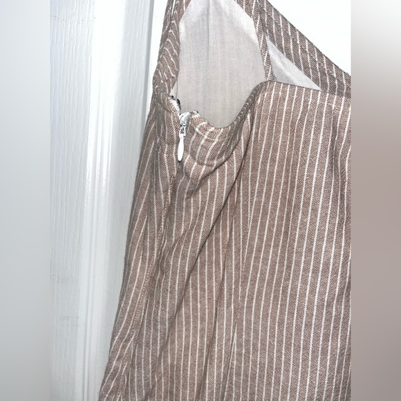 Abercrombie and Fitch Linen Blend Tan Striped Mini Dress NWT — M - Picture 8 of 8